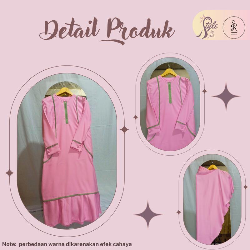 alikadara syar'i// gamis remaja perempuan2025// gamis set kerudung// gamis anak lebaran 2025/ baju  muslim  tanggung/ baju anak lebaran 2025 8