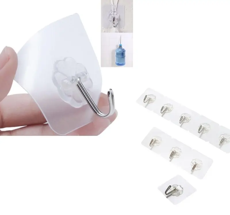 [ 10 PCS ] GANTUNGAN HOOK TEMPEL TRANSPARAN SERBAGUNA 0