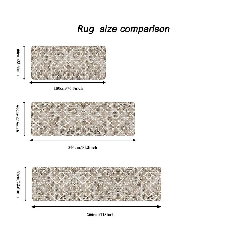 Modern Abstract Geometry Hallway Runner Rug, Non-slip Soft Washable Bed Carpet, Long Rug for Entryway Bedroom Kitchen Bathroom 1