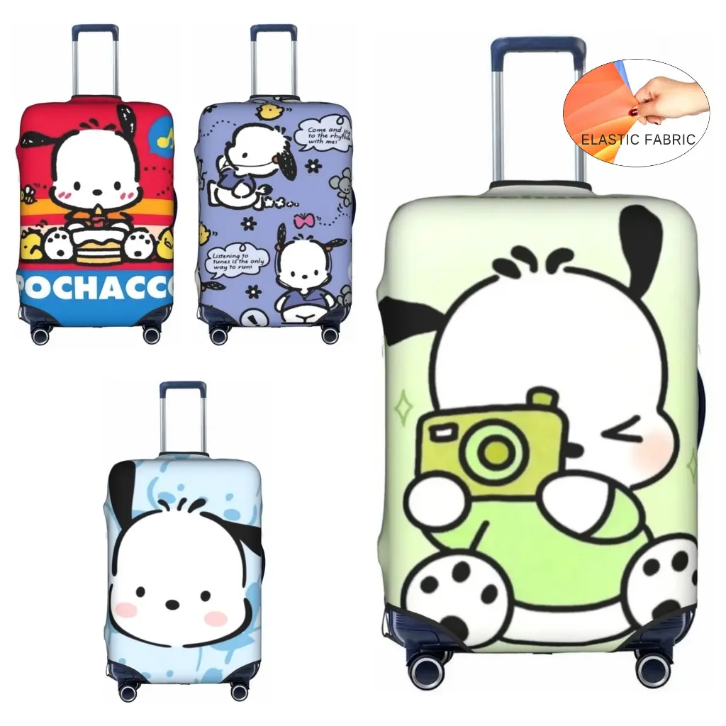 Bọc Hành Lý Sanrio Pochacco, Mềm Mại Và Bền, Thiết Kế Vui Nhộn Du Lịch, Bảo Vệ Vali Hoạt Hình, Bảo Vệ Đàn Hồi, Có Thể Giặt Được, Đáy Có Khóa Kéo, Có Thể Tùy Chỉnh, 0011, Phong Cách Anime