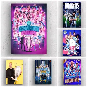 Poster dinding manchester city juara UCL 2023