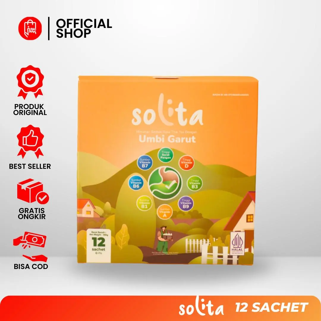 Solita Umbi Garut Thai Tea 1Box isi 12Sachet Air Cup