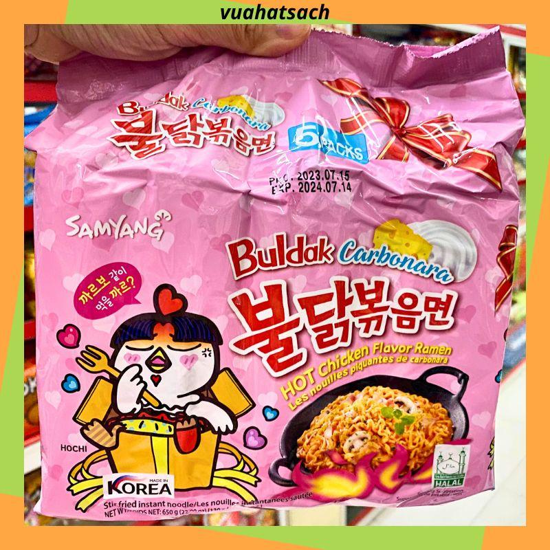 Bịch 5 gói mì khô gà cay Samyang Buldak vị Carbonara Hàn Quốc