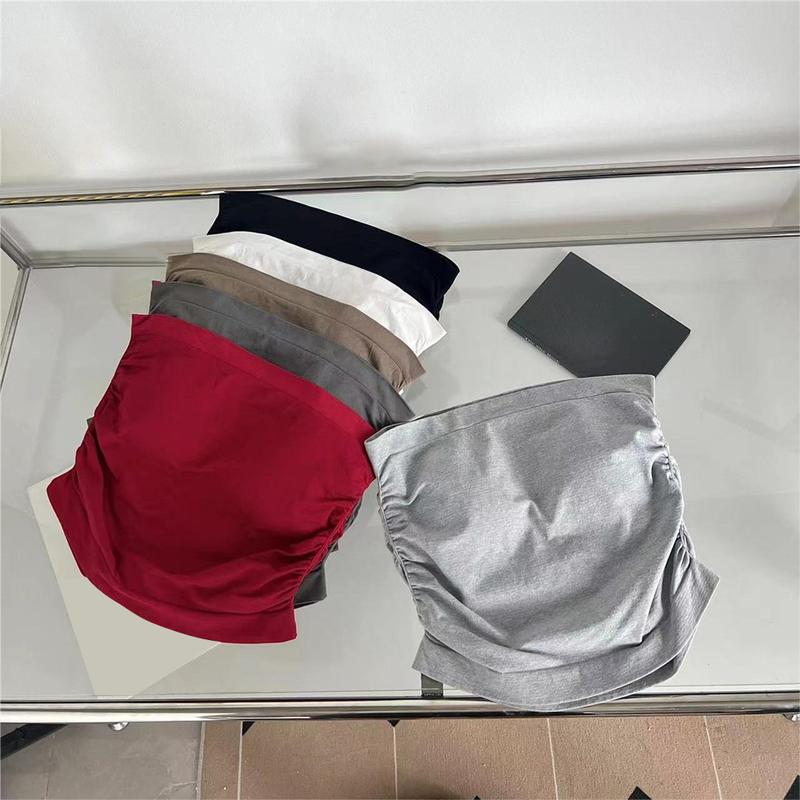 Product Introduction of Áo Vest Không Dây, Dành Cho Nữ, Thiết Kế Đơn Giản, Màu Trơn Kiểu Gấp Trễ Vai, Áo Yếm, Áo Ống Mặc Bên Ngoài, Một Cỡ, Hàng Mới Về, 2024 9