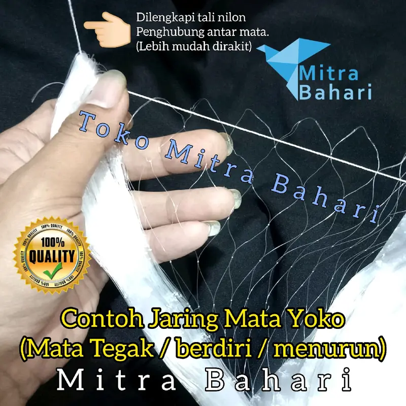JARING IKAN 0.15 100X100 YOKO ( MATA TEGAK / BERDIRI ) | PUKAT 0.15 | JARING IKAN SENAR 015 | JARING IKAN COD | PUKAT COD | JARING IKAN 5 INCH | JARING IKAN SENAR HALUS | JARING KEPITING | PUKAT 3/4 INCH 3