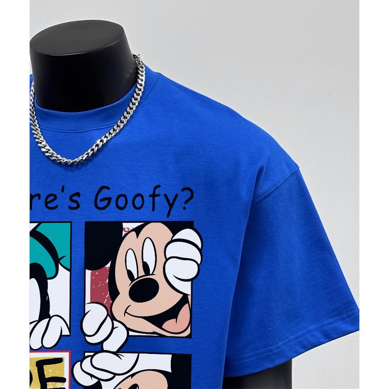 Product Introduction of Áo Thun Hoạt Hình Dáng Rộng Thùng Thình Ngắn Tay, 100% Cotton, Áo Cổ Thuyền, Dành Cho Nam Và Nữ, Unisex Menswear 16