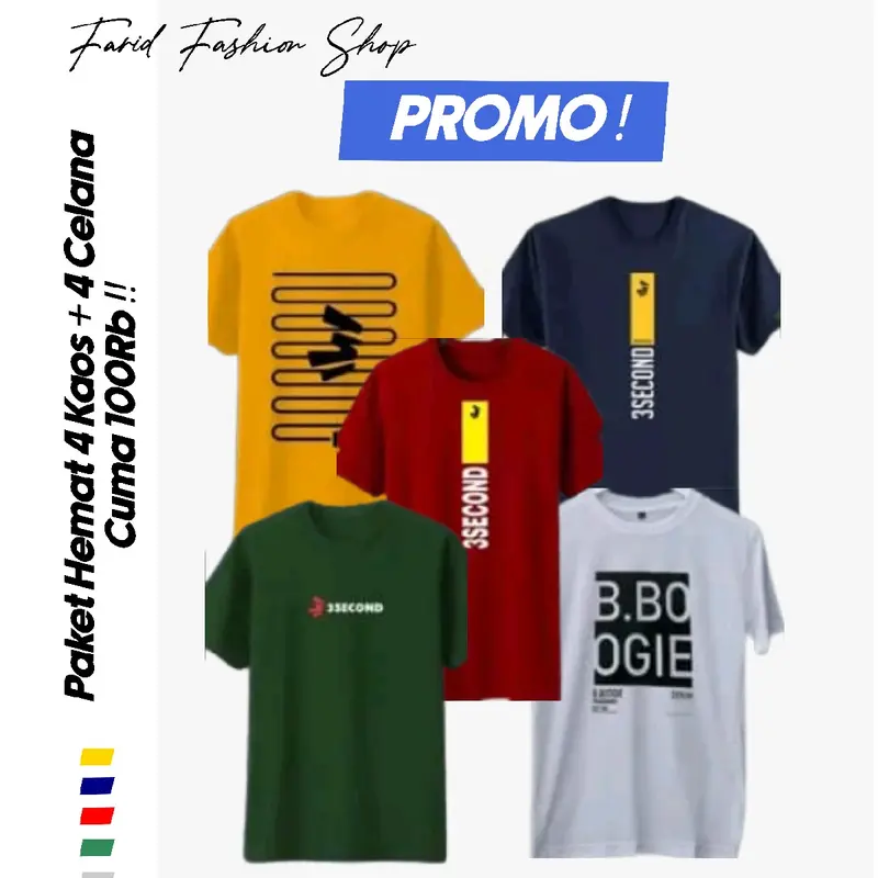 PAKET HEMAT 4 kaos + 4 celana kolor  100 Rb 1