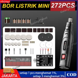 272PCS Gerenda listrik Bor Mini 27PCS 12V DC 18000 RPM Mini Drill Electric Engraver Grinder Ukir Kayu Amplas grinder mini listrik Grinding Machine
