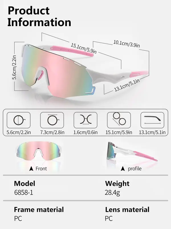 Outdoor Sports Cycling Sunglasses, Windproof & Sandproof Sunglasses for Men & Women, Fashionable Sunglasses for Outdoor Sports 8
