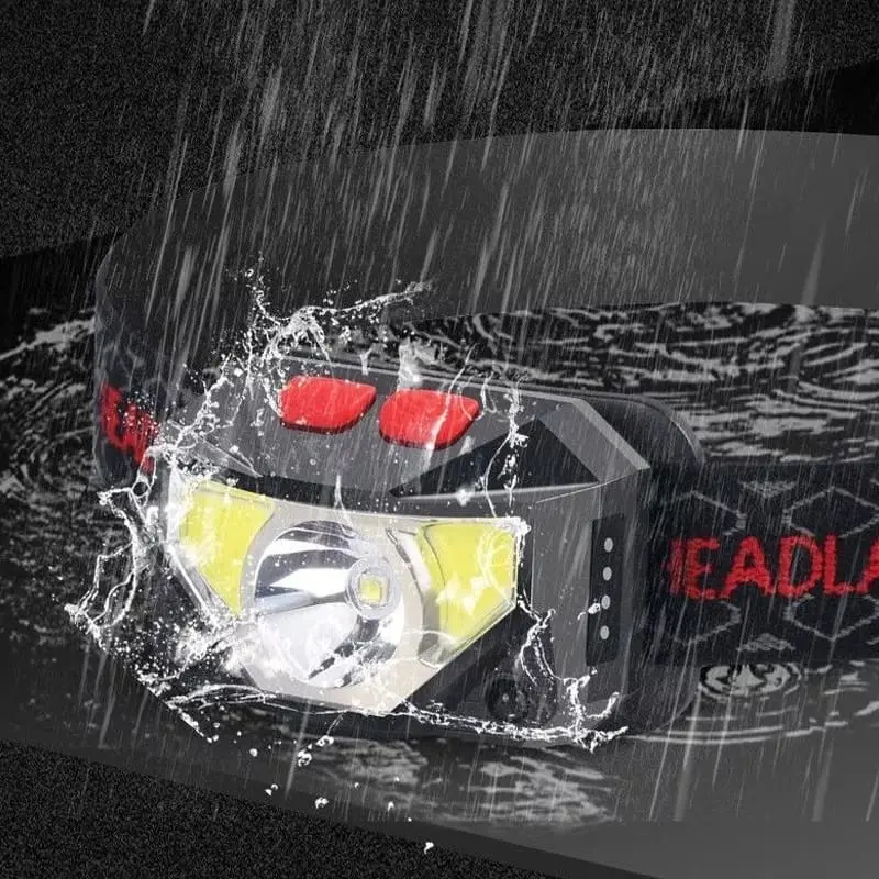 SENTER KEPALA SENSOR LED Mini 6 MODE CAHAYA TERANG Headlamp Portable Berkualitas Anti Air Baterai Usb 5