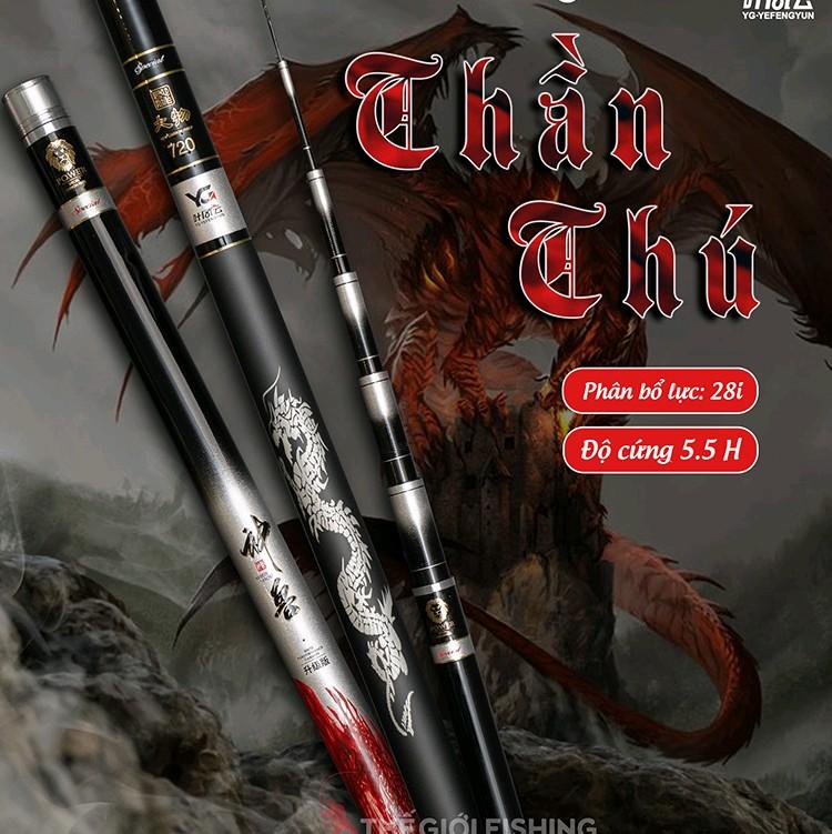 CẦN TAY SĂN HÀNG THẦN THÚ ĐỘ CỨNG 5.5H Siêu phẩm săn hàng đến từ thương hiệu YG, phôi được sản xuất từ sợi Carbon cao cấp chuyên Câu Cá biển, xóa tan lo lắng vỡ lóng, nổ lóng khi Đi Câu gặp cá lớn.