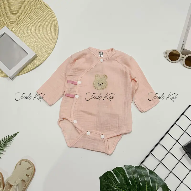 Body Chip Liền Thân Cho Bé Sơ Sinh - Chất Liệu Vải Xô - Cúc Bấm Tiện Lợi 5