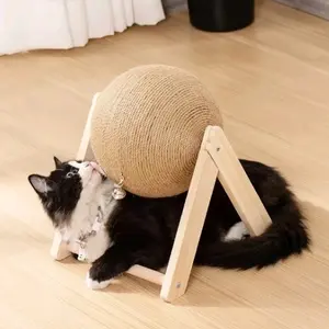 Mainan Garukan Cakaran Bola Kucing Scratching Ball Cat+Stand Dudukan