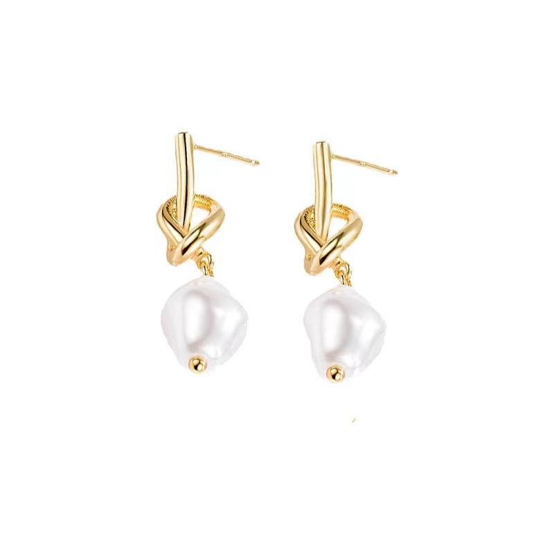Bông Tai Ngọc Trai Hình Đặc Biệt, Phong Cách Baroque Pháp, Bông Tai Đinh tán, Thời Trang Độc Đáo Dành Cho Nữ, Dễ Phối Đồ Thiết Kế Đẹp 2