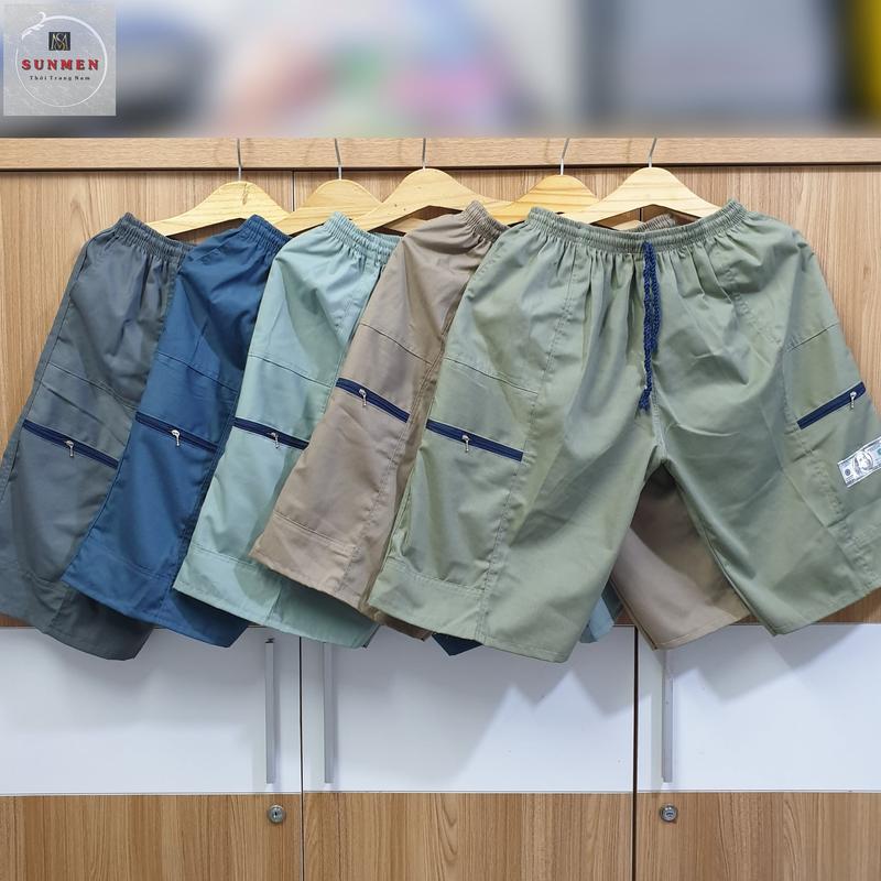 QUẦN TÚI HỘP NAM TRUNG NIÊN CHẤT KAKI FROM RỘNG LƯNG THUN CO GIÃN CÓ DÂY RÚT FREESIZE 50-65KG Menswear Quần Lửng quần  short quần  short