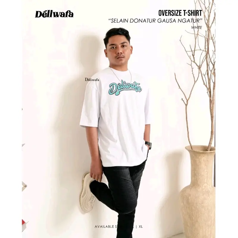 Kaos Pria Deliwafa | T-Shirt Oversize - Selain Donatur Gausa Ngatur Katun Cowok Digital Baju Panjang Oblong Keren 3