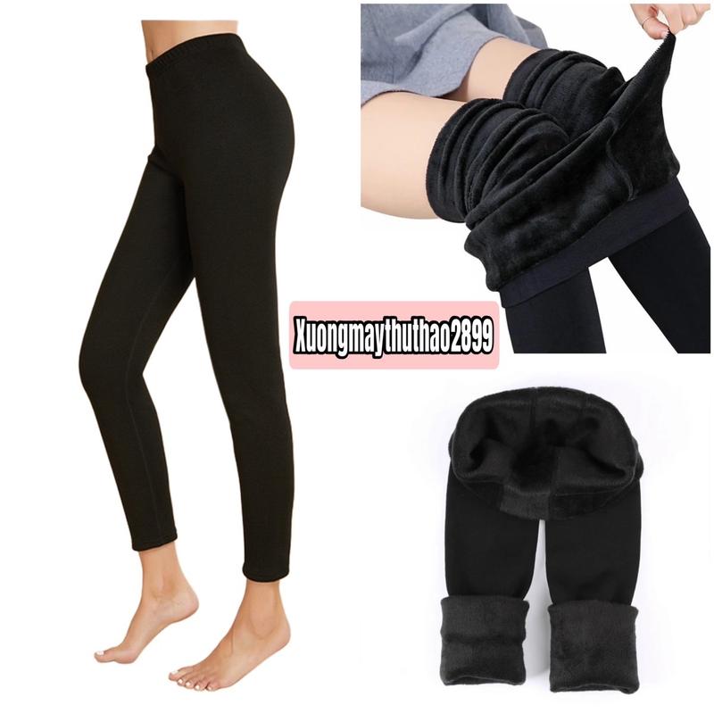 Quần nỉ lót lông_quần legging mùa đông siêu ấm lưng cạp cao giữ nhiệt legging ôm bó vải dày dặn