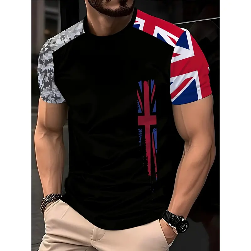[Graphic Printed Fashion Tshirt] Men's Fashion Casual Round Neck 3D Graphic Printed T-shirt 2