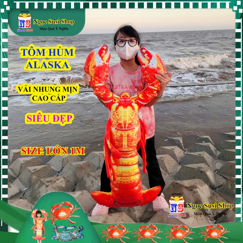 THÚ NHỒI BÔNG CON CUA TÔM HÙM ALASKA GHẸ BÔNG XANH ĐẸP NHƯ ẢNH NHÉ - GỐI ÔM CON CUA đồ chơi doll gấu bông Toy búp bê HÀNG HOT Thú Bông Voi Phát Nhạc 6