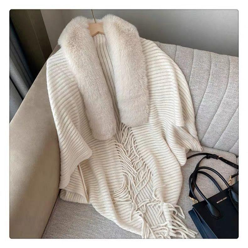Product Introduction of Áo Khoác Khăn Choàng Nữ, Phong Cách Hàn Quốc Mới Mùa Thu, Dễ Phối Đồ, Thời Trang, Có Cổ Lông, Áo Len, Áo Cardigan, Có Thể Mặc Ngoài Trời 6