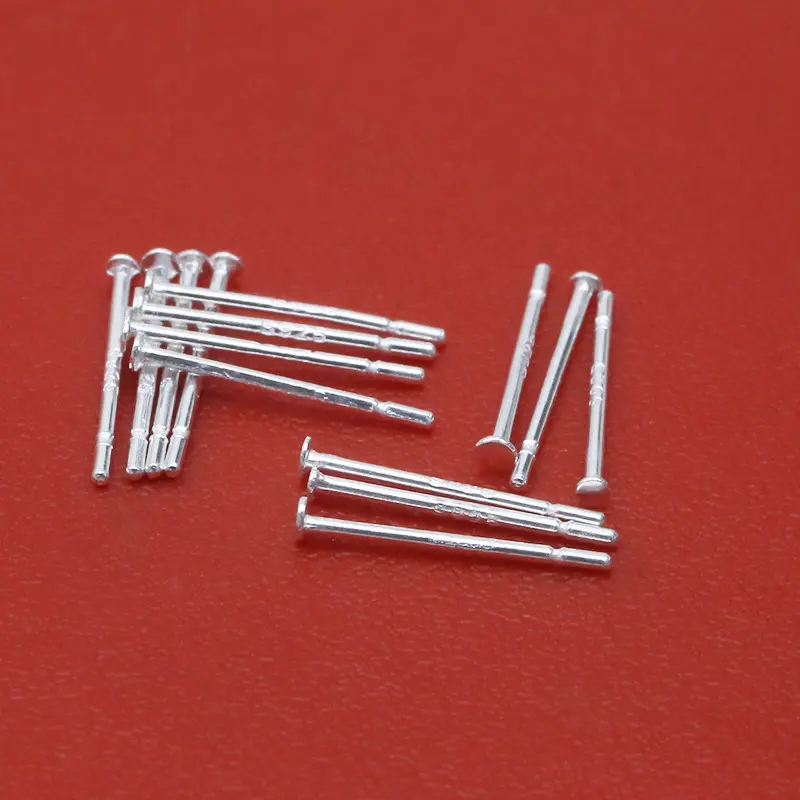 925 Silver Needle Female Earrings Welding Pin Accessories White Copper Plated Silver Auricular Needle Block Ear-Caring Ear Stick Ear Bar