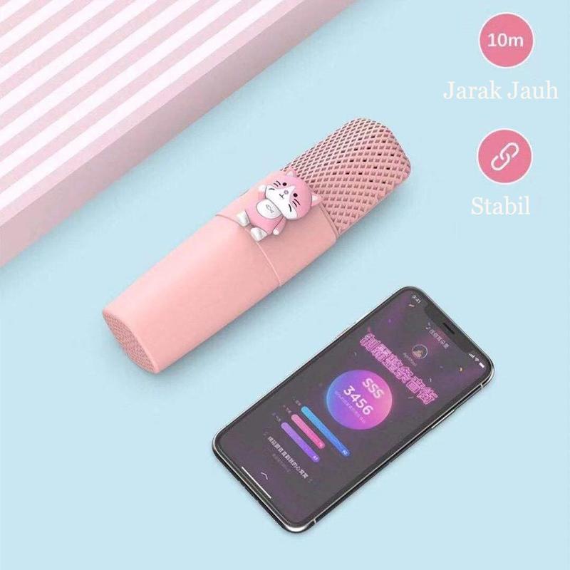 Mic K9 Wireless Microfon Anak Bluetooth Model Kartun Karaoke Player Microphone Speaker KADO ANAK 3