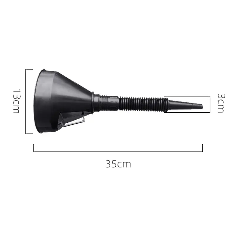 Corong Flexible Oli Air Minyak Bensin Wide Moiuth Funnel Retractable Bendable Hitam Plastik Wadah Kitchenware 5