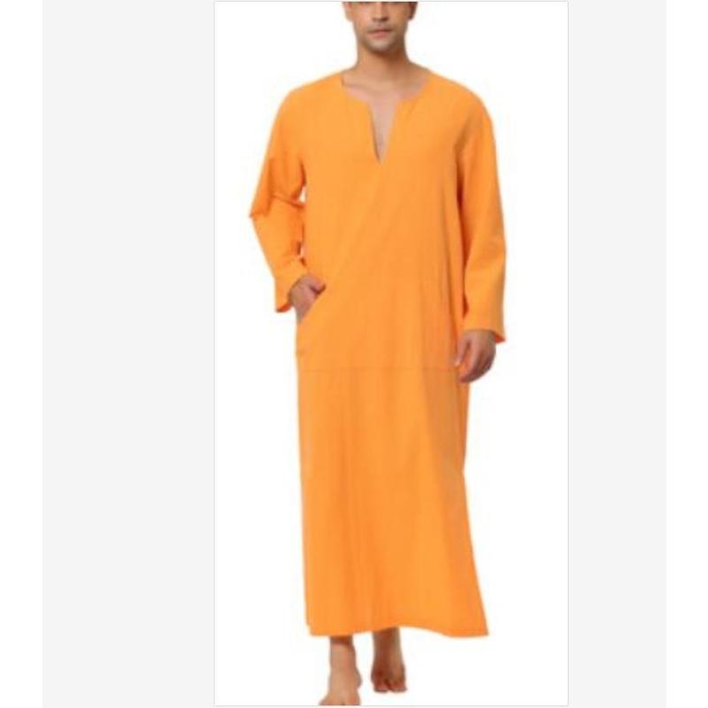 2024 Discount Fashion Hot Style Arabic Style Simple Long Men's Muslim Robe Men's 3