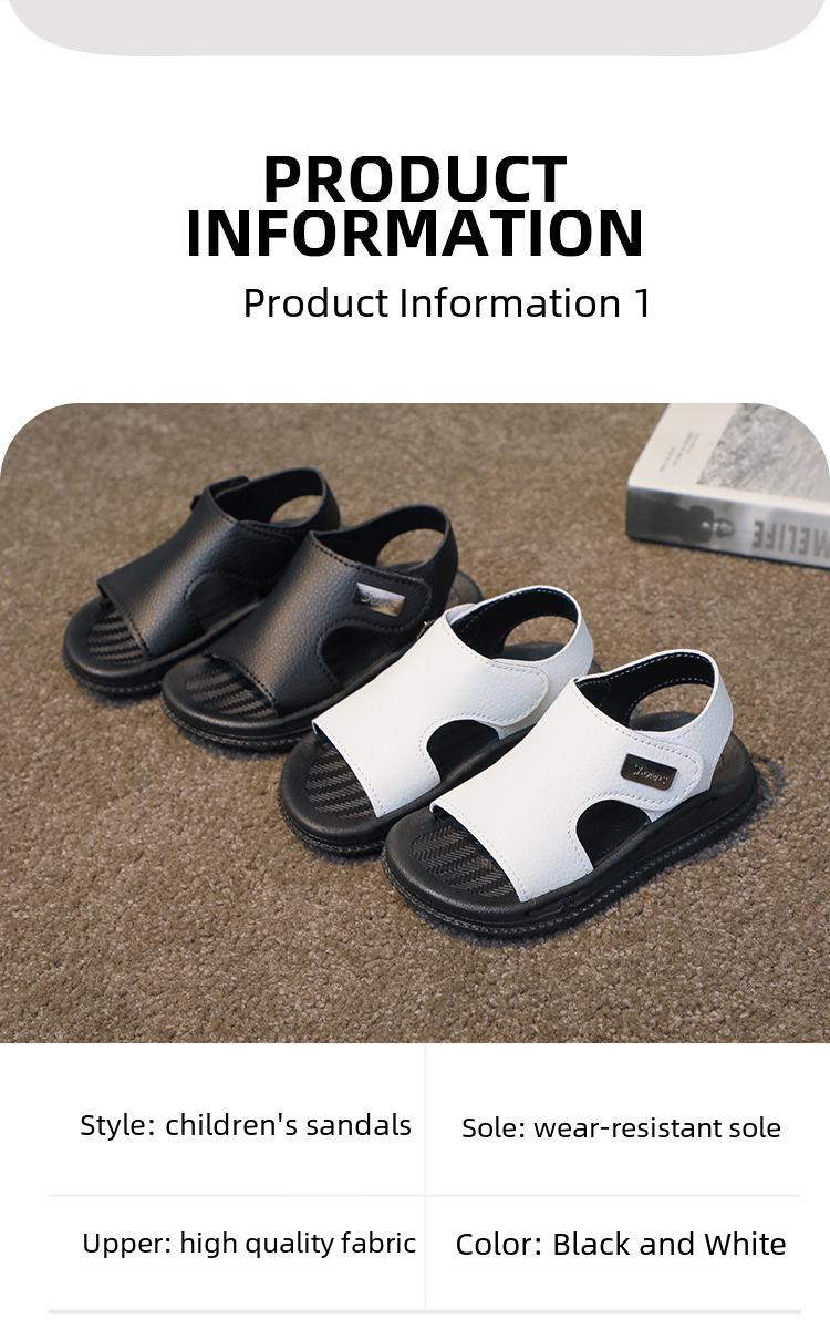 Product Introduction of Children's Sandals Boys 2023 New Summer Boys Children Soft Bottom Baby Non-Slip Open Toe Beach Shoes Online 5