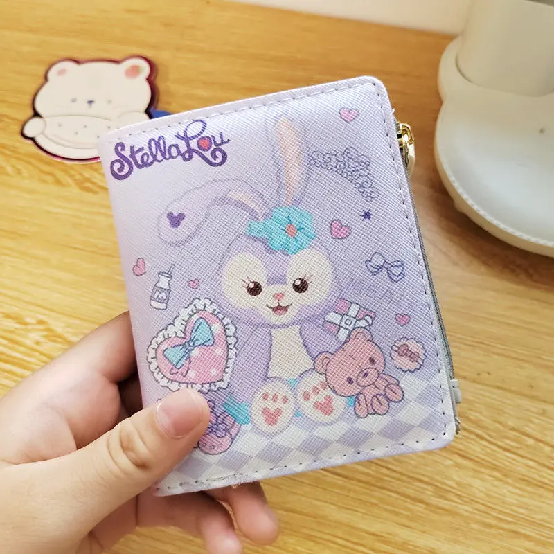 Dompet Wanita Kartun Pendek Comel Periferal StellaLou, Reka Bentuk Mudah dan Comel, Sesuai untuk Pelajar, Dompet Syiling Bercetak, Baharu pada 2025 Selempang