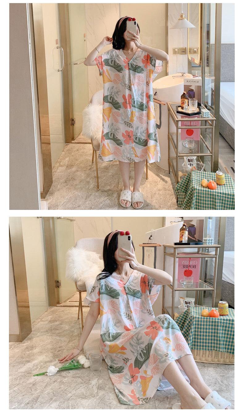 Product Introduction of Váy Ngủ Cotton Và Lụa, Dành Cho Nữ, K42, Hàng Mới Về Mùa Hè, Ngắn Tay, Đồ Ngủ In Hình Hoạt Hình, Phong Cách Hàn Quốc, Cỡ Lớn, Dáng Rộng Vừa Vặn, Đồ Mặc Ở Nhà Bằng Lụa Cotton, Hợp Xu hướng 13
