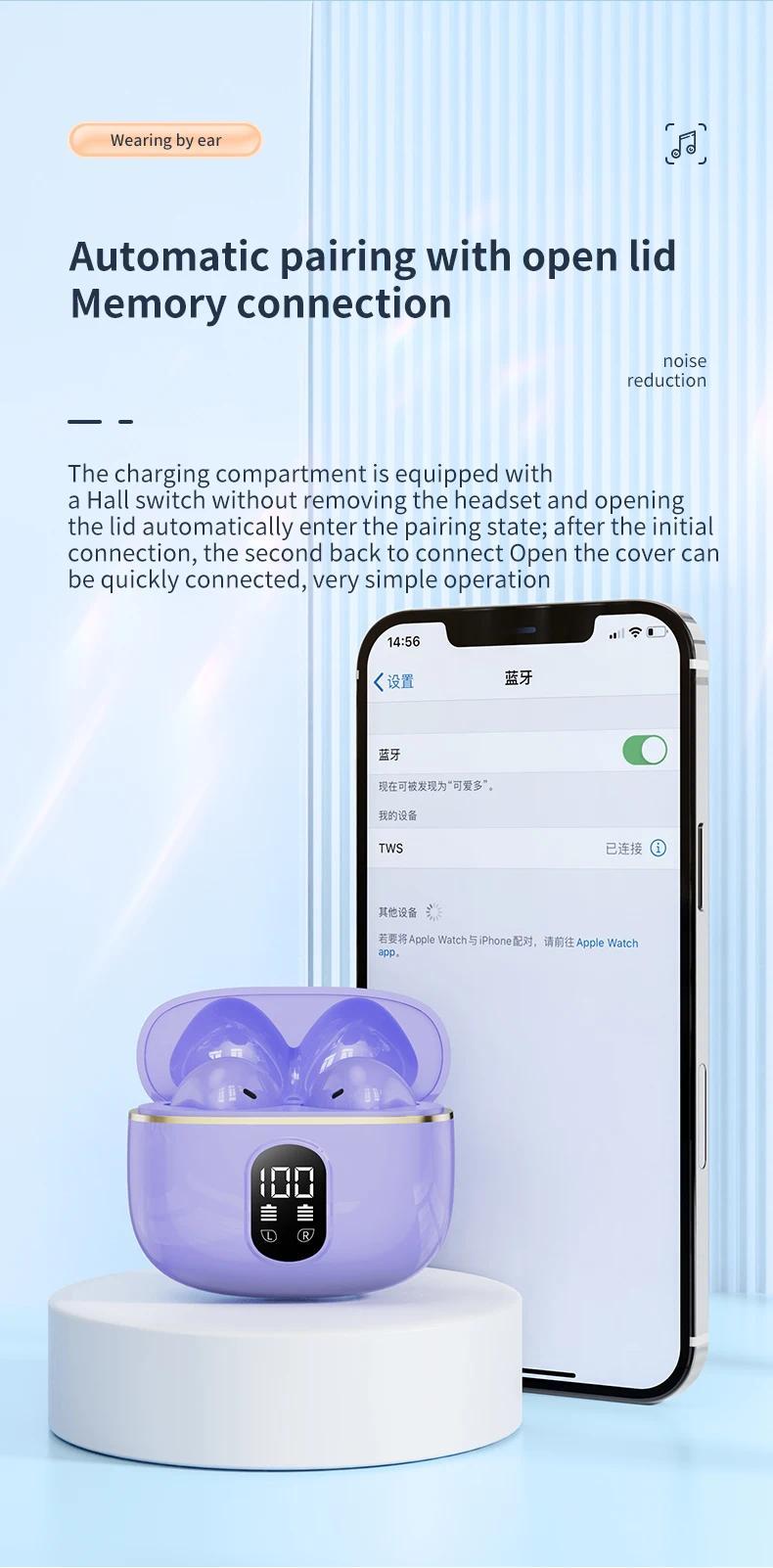 Product Introduction of X87 wireless headphones touch control gaming headsets bt5.3 earphones HiFi stereo noise reduction waterproof earbuds with mic 25