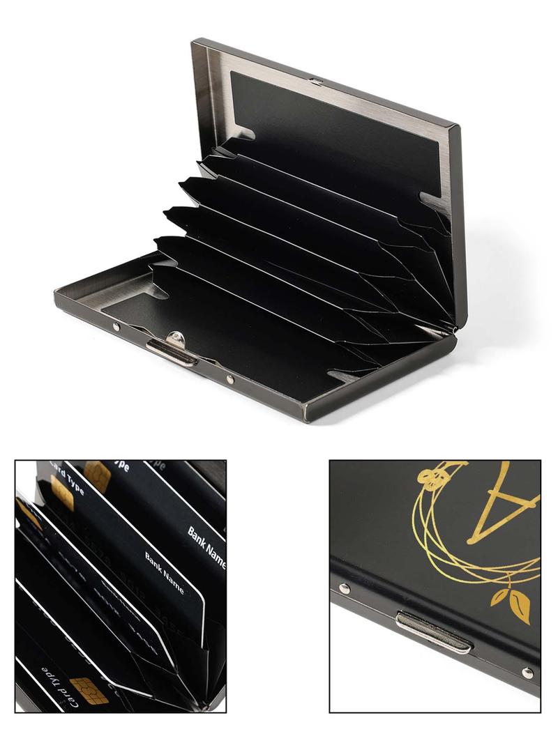 Product Introduction of Letter Pattern Card Holder, Ultra-thin Anti Magnetic Credit Card Clip, Creative Letter Printing Card Clip for Leisure and Fashion 8