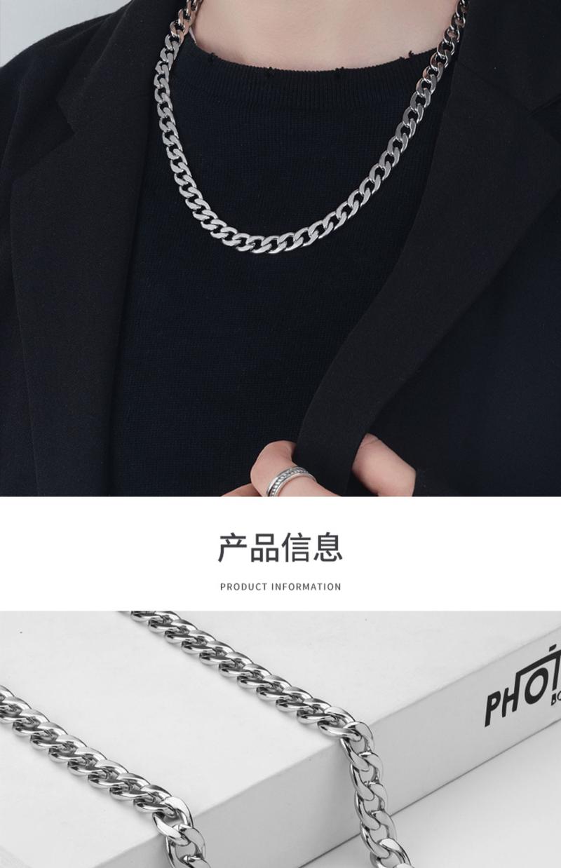 Product Introduction of Vòng Cổ Cuba Nam, Dây Chuyền NK Bằng Thép Không Gỉ, Vòng Cổ Thép Titan 304, Nữ, Phong Cách Hiphop, Hip Hop Châu Âu, Phụ Kiện Đồ Trang Trí Tự Làm 2