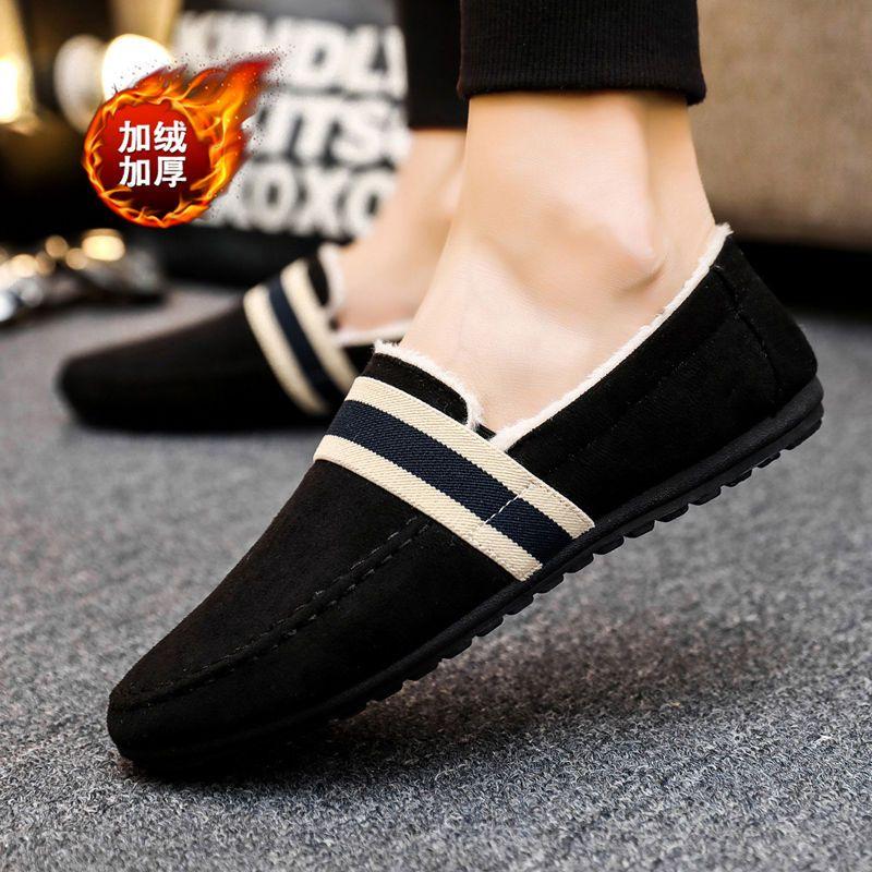 Tods - giày lười vải nam, giản dị, lót lông cừu, Bắc Kinh cũ, mùa thu và mùa đông, mới