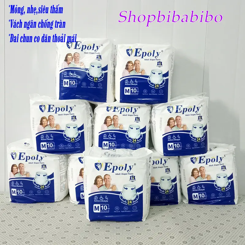 Bỉm quần người già Epoly/Ipaly chất lượng giá tốt combo 50 miếng M-L-XL 40 đến 85kg 3
