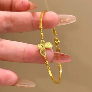 Gelang Wanita Kerajinan Tradisional Bahan Emas Pasir Gelang Kupu-kupu Gaya Mewah
