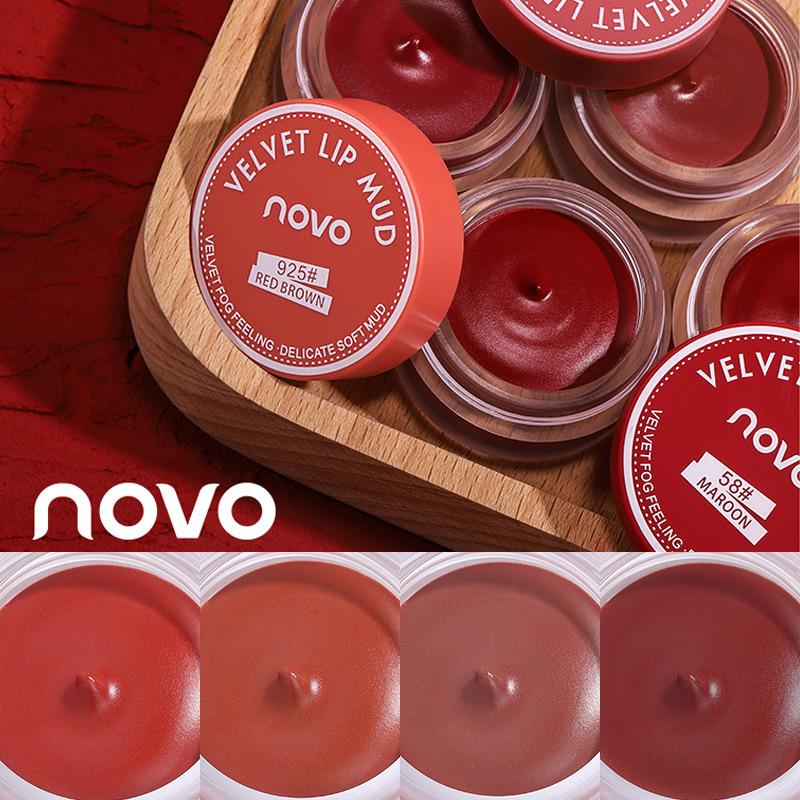NOVO Velvet Matte Jelly Lip Mud Lip Cream Lip Glaze Waterproof Moisturizing Smooth Lip Gloss Lip Tint Lips Makeup 1