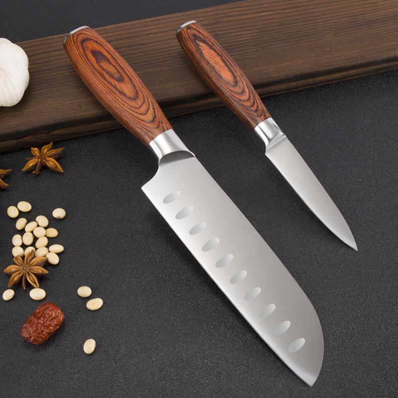 Fruit Knife Color Wooden Handle Household Kitchen Stainless Steel Multi-Purpose Knife Sharp Japanese Style Small Kitchen Knives Slicing Knife Small Kitchen Knife 2