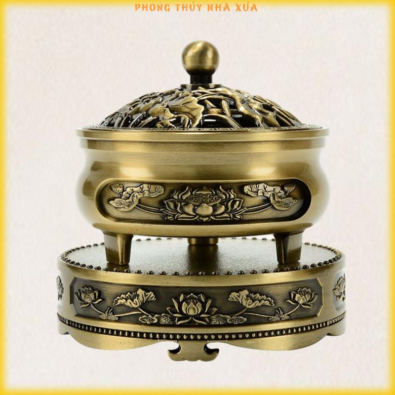 Lư Xông Trầm Hương Hoa Sen Và Đế Đôn Kê Lư Hương Liên Hoa - Thờ Cúng Phong Thủy - Thác Khói Trầm Hương Dầu Thơm Phòng Dầu Thơm Nước Hoa