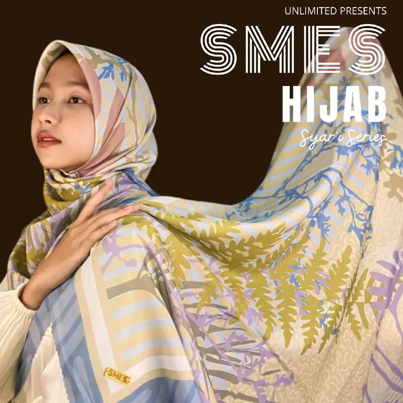 HIJAB SEGI EMPAT VOAL MOTIF PREMIUM SYAR'I EARTH TONE Lembut Muslim Square 0