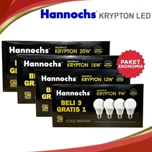 Beli 3 Gratis 1 Hannochs Multipack Krypton 3W 5W 7W 9W 12W 15W 20W Cahaya Putih Terang BER SNI
