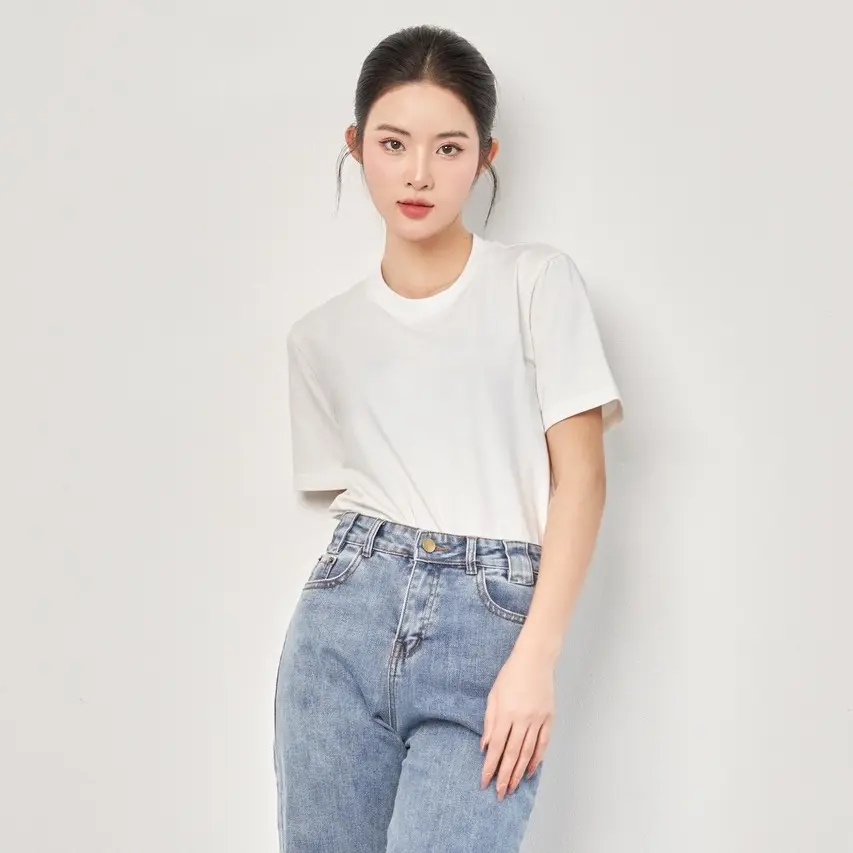 DARLIN’ T-SHIRT - Áo Phông nữ màu Trắng co giãn 4 chiều chất liệu mịn mát dễ phối đồ