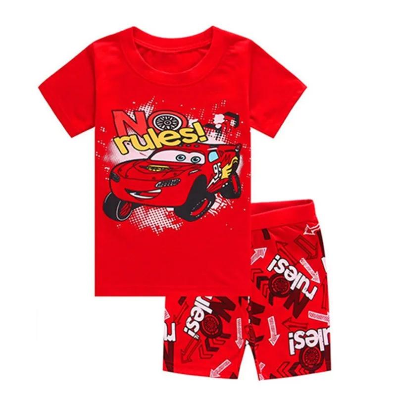 Product Introduction of Summer Children pajamas set Short Sleeve T shirt shorts car boy pyjamas kids Lightning McQueen pajamas cartoon baby sleepwear 9