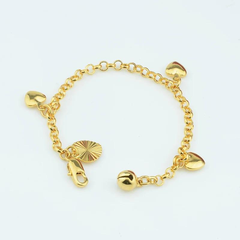 Product Introduction of Gelang Pesona Loceng Jingle Hati, Fesyen, untuk Bayi, Kanak-kanak dan Wanita, Warna Emas, Cantik, Licin, BARU Bangles Bracelets Jewelry 1
