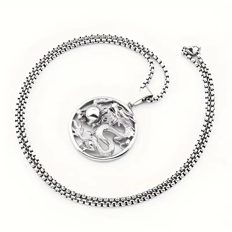 Vintage Zodiac Dragon Pendant Necklace in Punk Style, Lucky Amulet for Festivals and Parties delicate gift 4