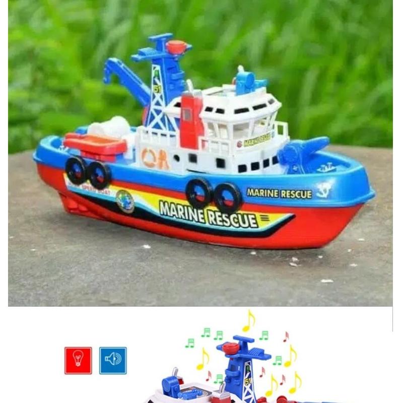 Boat Fire perahu semprot Mainan Kapal Pemadam / Diecast kapal laut Baterai Plastik Control 7