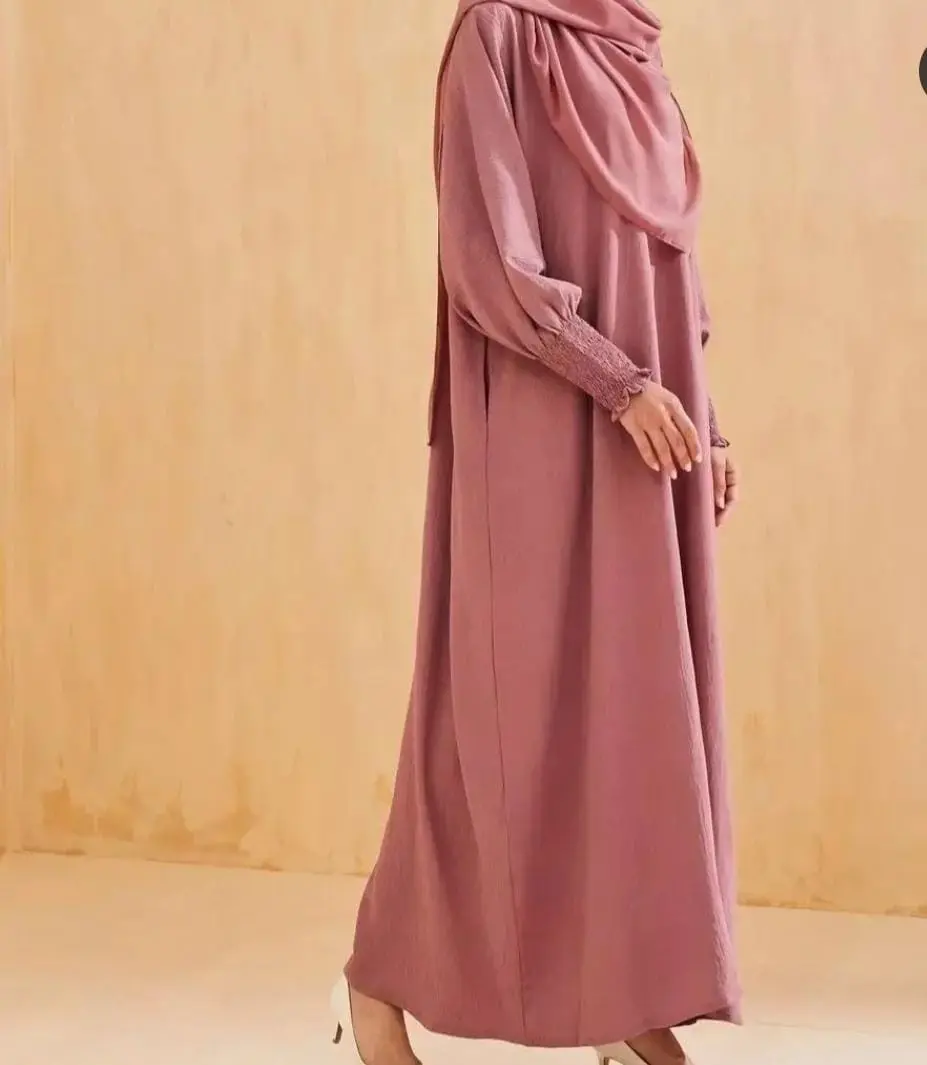 Gamis Fayra Dress lengan karet Crinkle Airflow