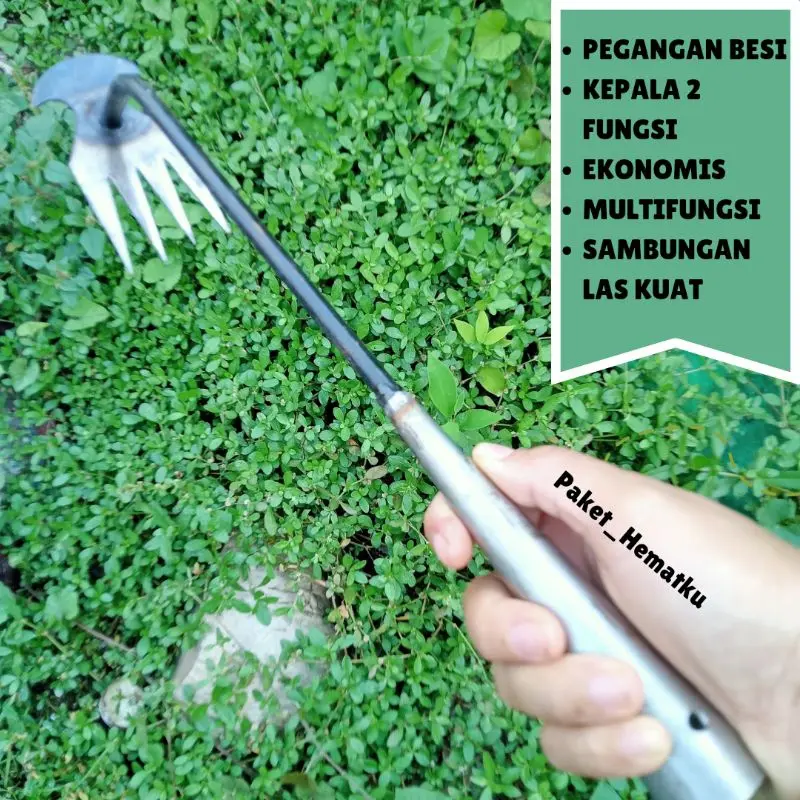 Alat Pencabut Rumput Manual 2 Sisi - Weeding Garu Harrow Manual - Weeding Hoe - Weeding  Penghapusan Puller Hoe - Weeding Remover Multifungsi 1