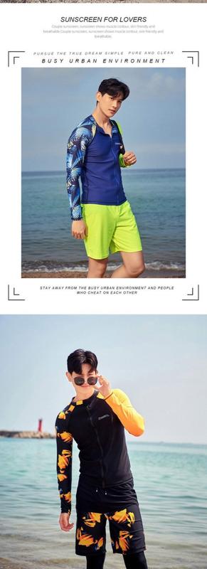 Product Introduction of Korean Swimsuit Men's Diving Suit Quick-Drying Long-Sleeved Trousers Sunscreen Jellyfish Surfing Suit Hot Spring Vacation Split Swimsuit 13
